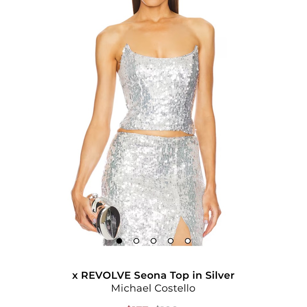 Michael costello x REVOLVE Silver Sequin Top
